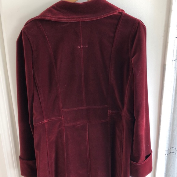 SAKS FIFTH AVENUE vintage 5/48 red velvet coat gorgeous glamorous size 4 - Picture 5 of 17